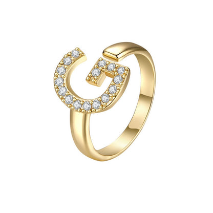 Anello regolabile con iniziale "Twinkle"