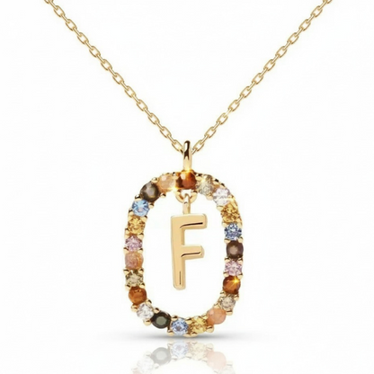Collana con iniziale "Arcobaleno"