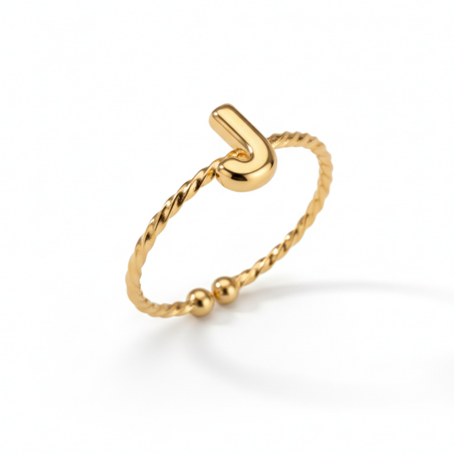 Anello regolabile con iniziale "Minimalista"