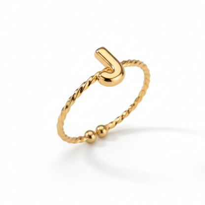 Anello regolabile con iniziale "Minimalista"