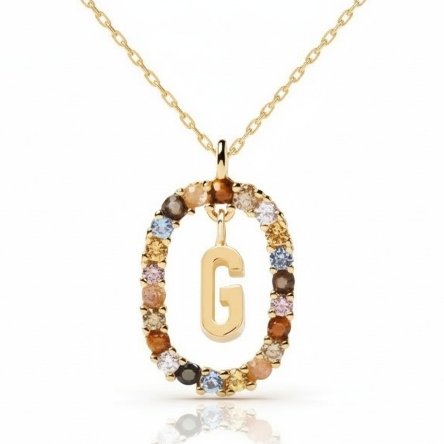 Collana con iniziale "Arcobaleno"