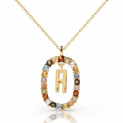 Collana con iniziale "Arcobaleno"