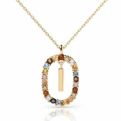 Collana con iniziale "Arcobaleno"