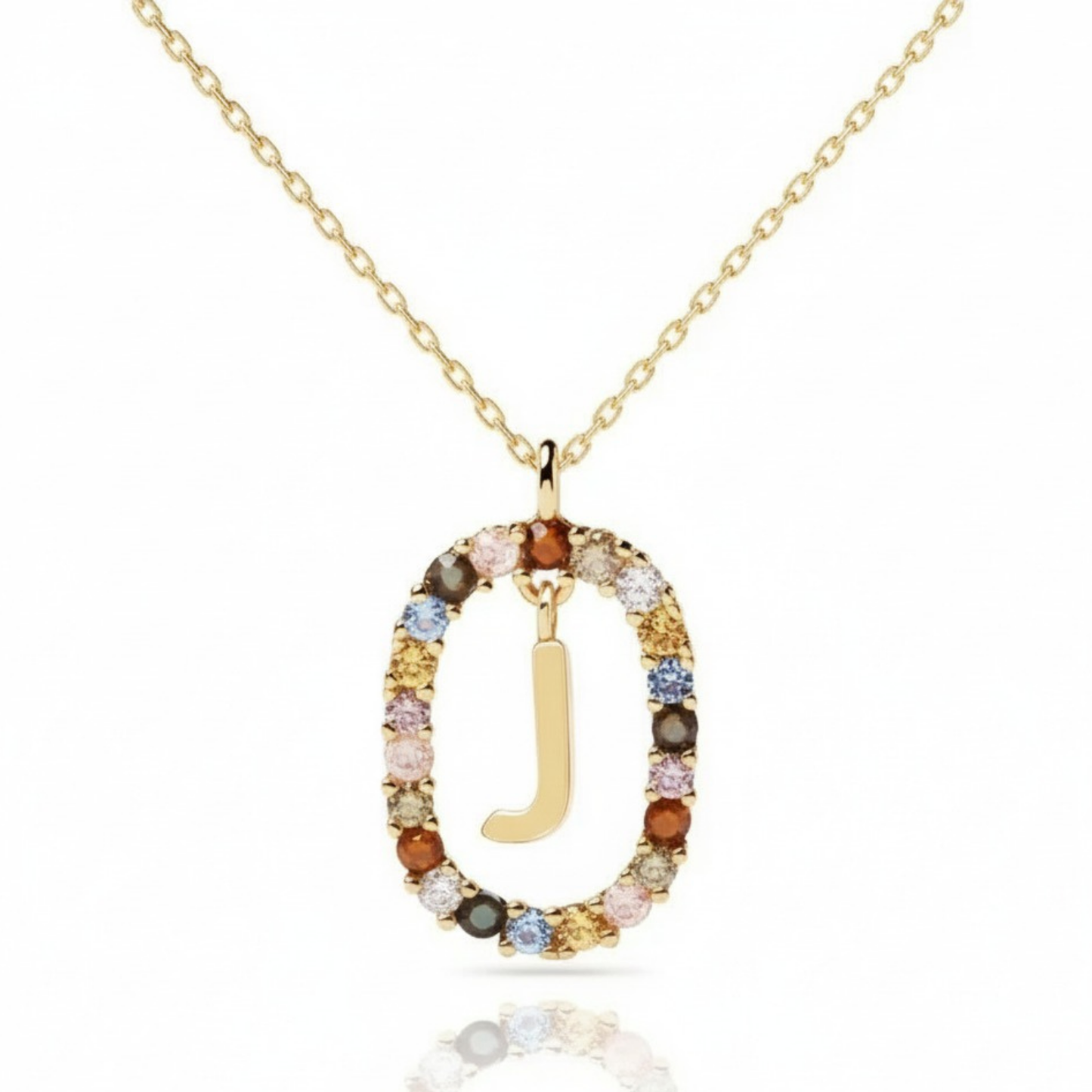 Collana con iniziale "Arcobaleno"