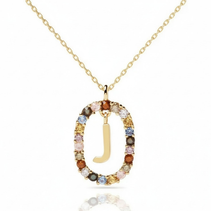 Collana con iniziale "Arcobaleno"