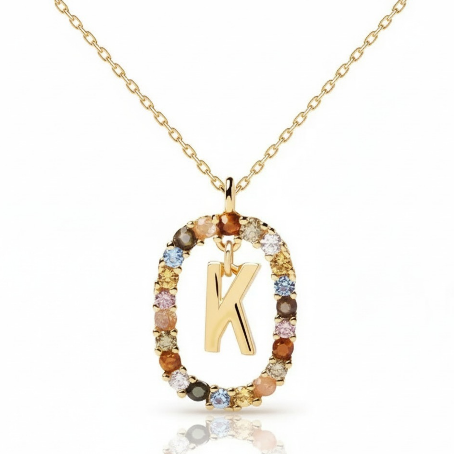 Collana con iniziale "Arcobaleno"