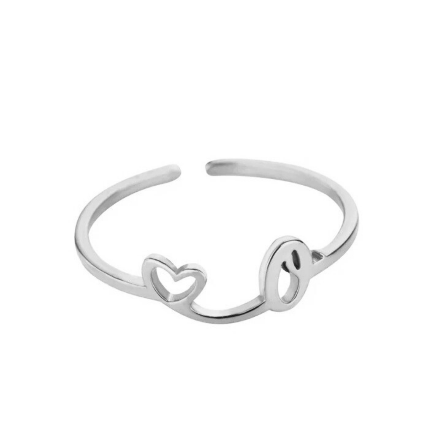 Anello regolabile con iniziale "Pretty"