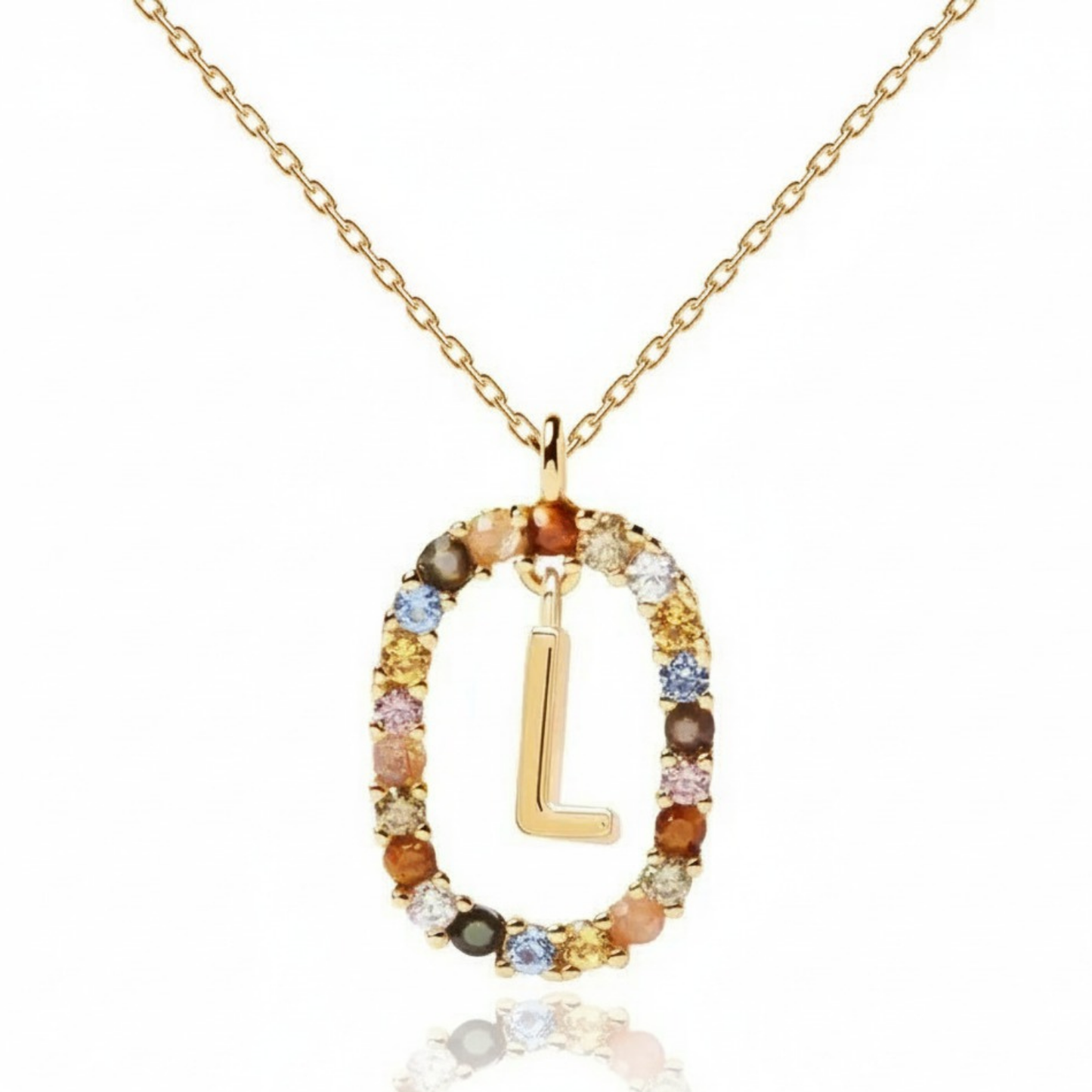 Collana con iniziale "Arcobaleno"