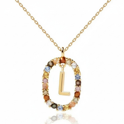 Collana con iniziale "Arcobaleno"