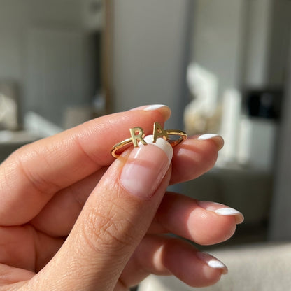 Anello regolabile con iniziale "Doppio Monogramma"