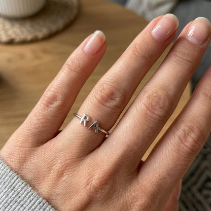 Anello regolabile con iniziale "Doppio Monogramma"