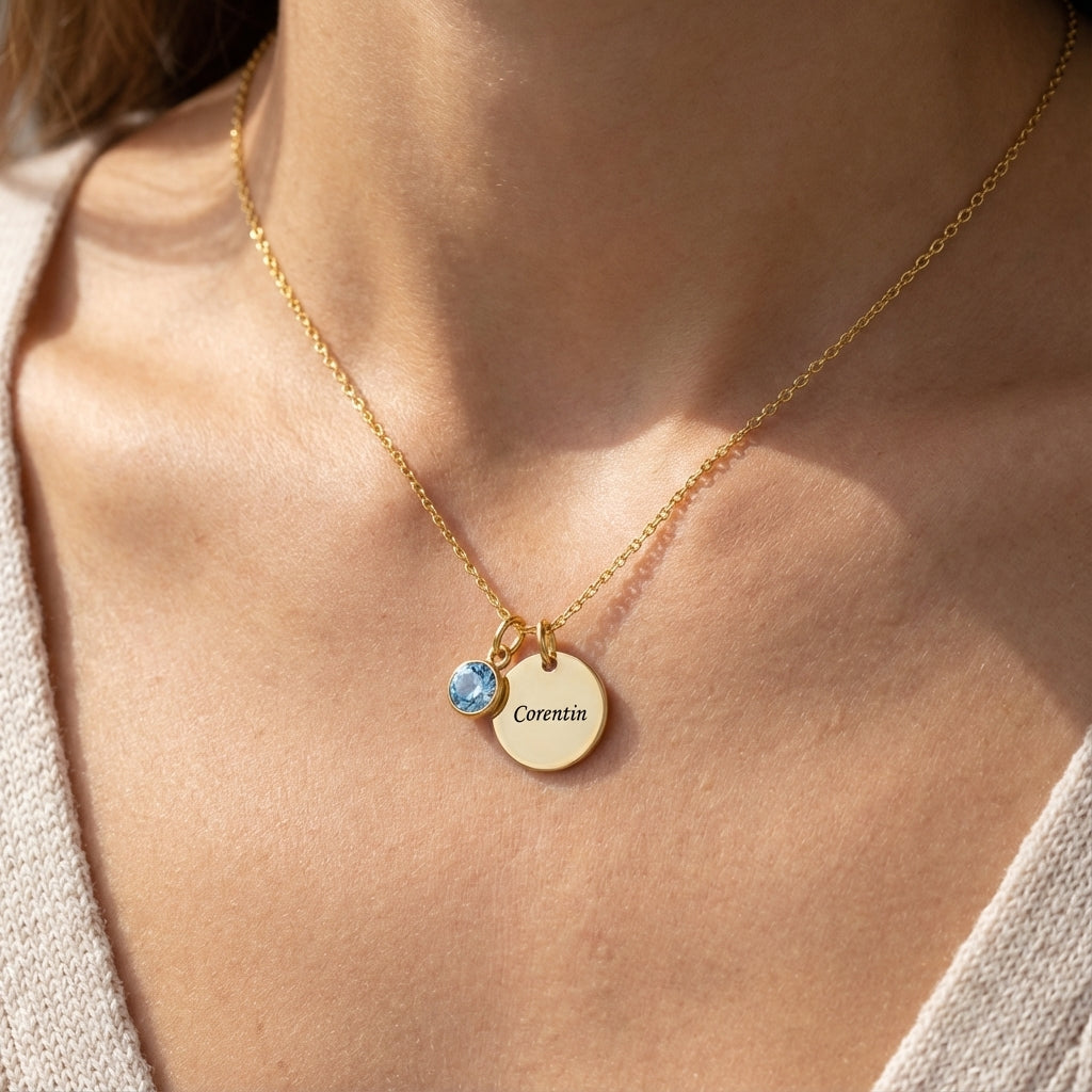 Collana Incisa "Disco Pietra di Nascita"