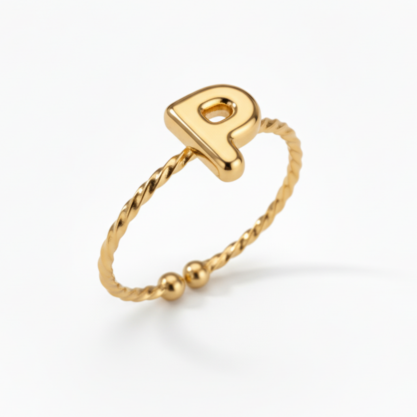 Anello regolabile con iniziale "Minimalista"