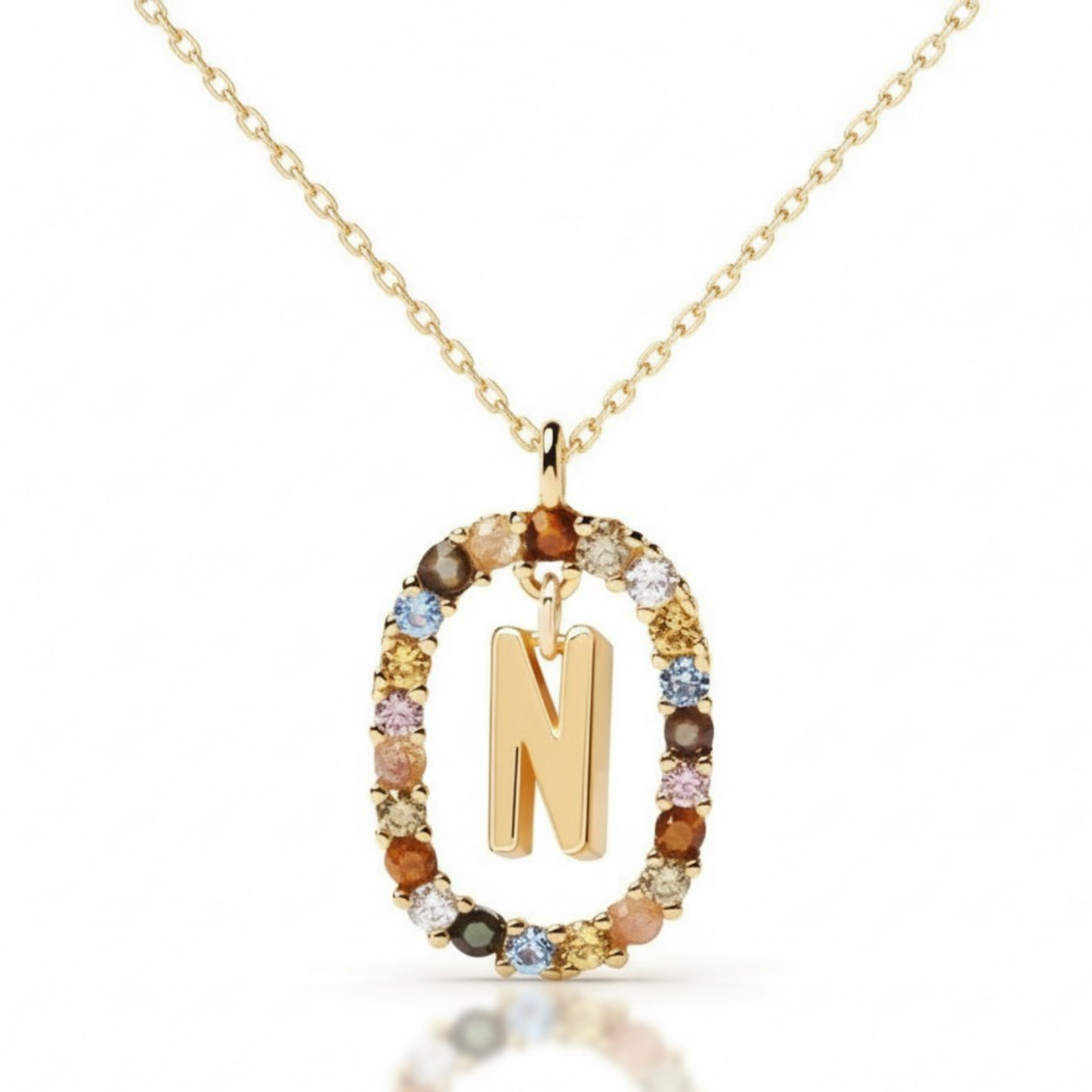 Collana con iniziale "Arcobaleno"