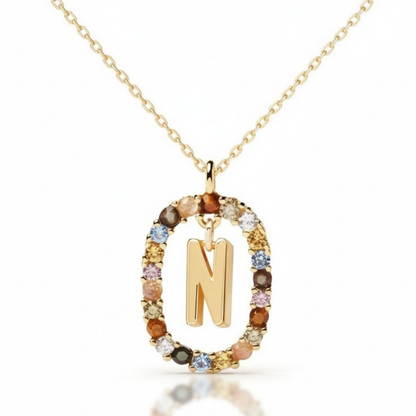 Collana con iniziale "Arcobaleno"
