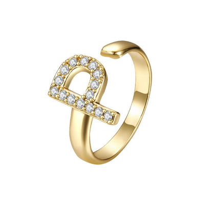 Anello regolabile con iniziale "Twinkle"