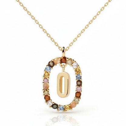 Collana con iniziale "Arcobaleno"