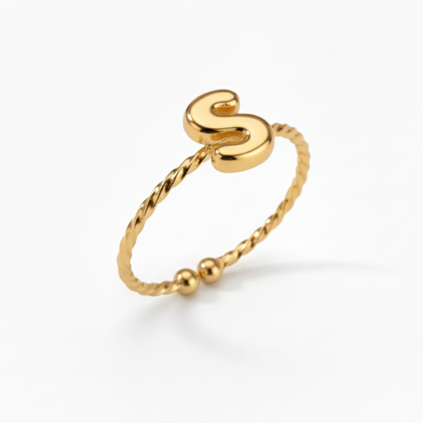 Anello regolabile con iniziale "Minimalista"