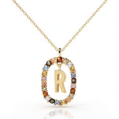Collana con iniziale "Arcobaleno"