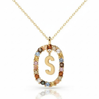 Collana con iniziale "Arcobaleno"