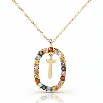 Collana con iniziale "Arcobaleno"
