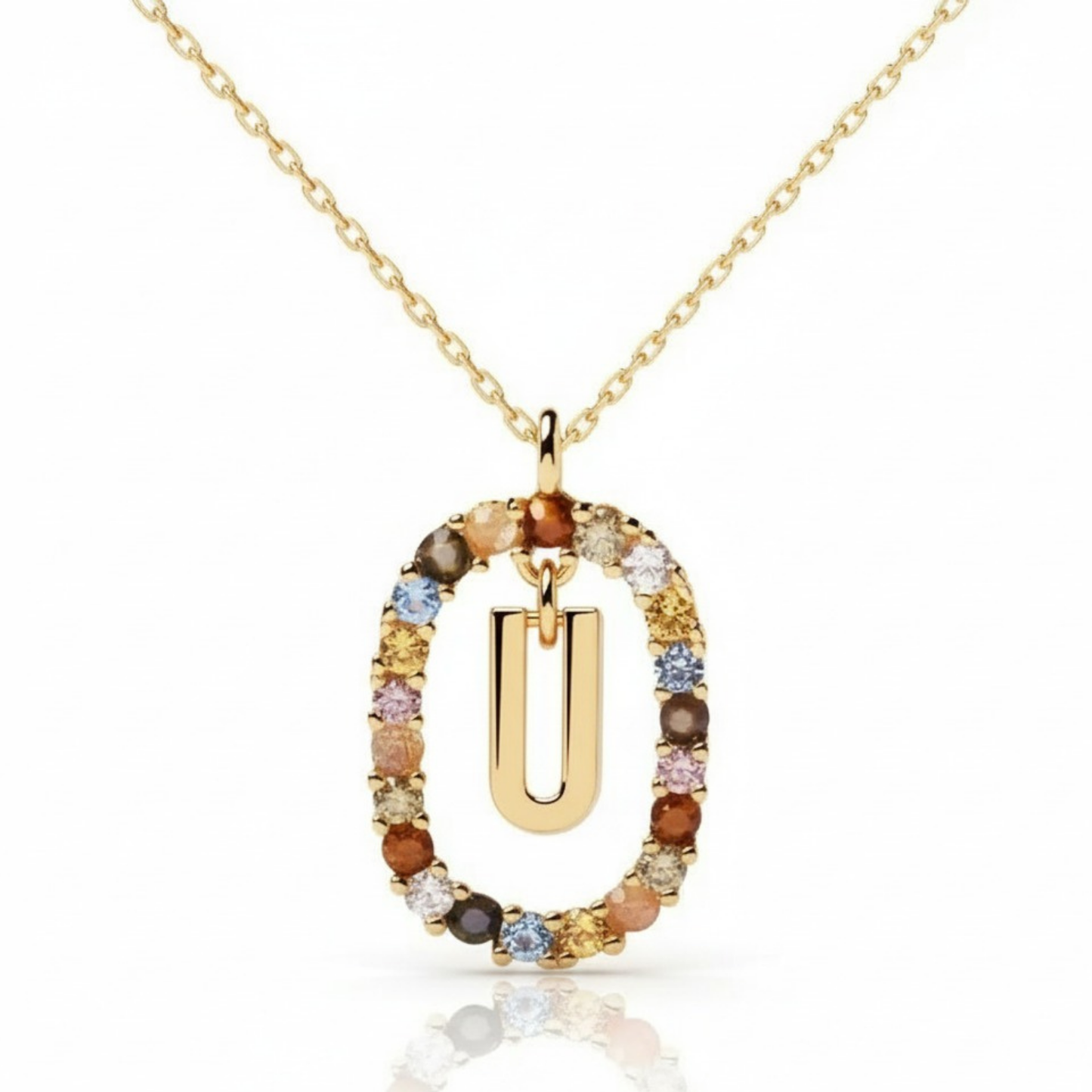 Collana con iniziale "Arcobaleno"