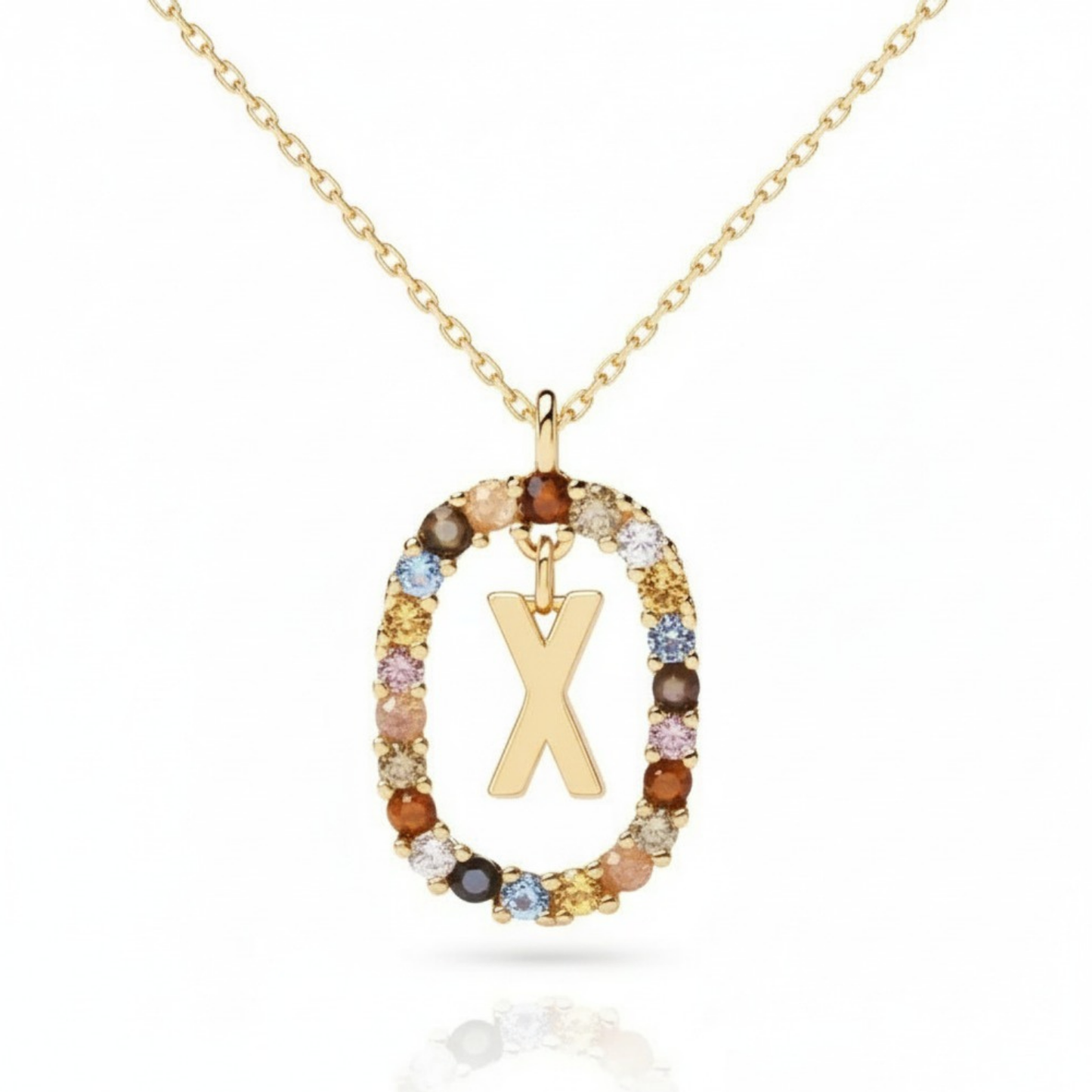 Collana con iniziale "Arcobaleno"