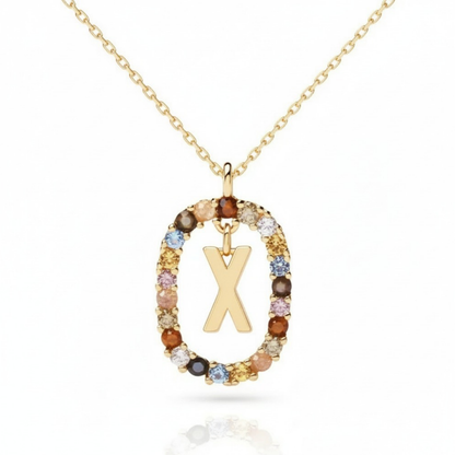Collana con iniziale "Arcobaleno"