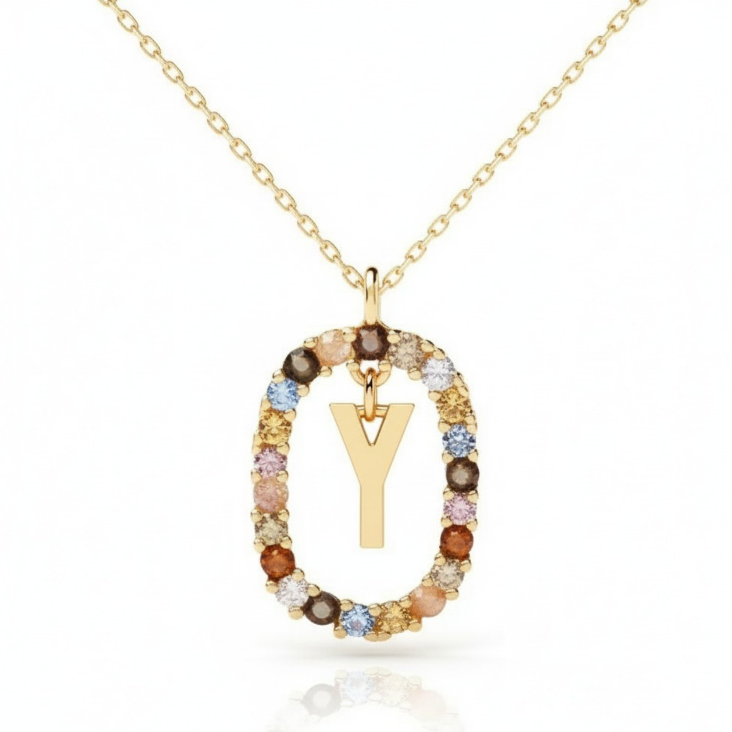 Collana con iniziale "Arcobaleno"