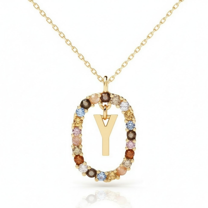 Collana con iniziale "Arcobaleno"