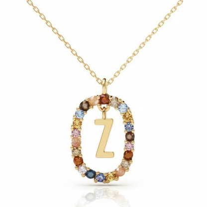 Collana con iniziale "Arcobaleno"