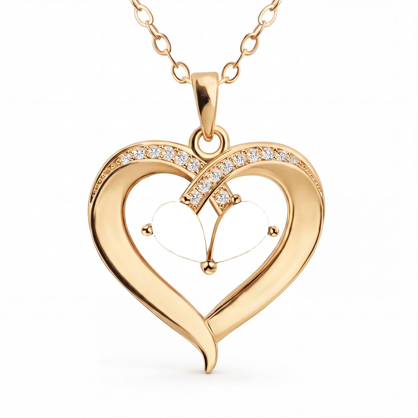 Name BirthStone Necklace "Golden Heart"