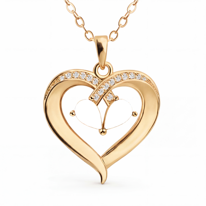 Name BirthStone Necklace "Golden Heart"