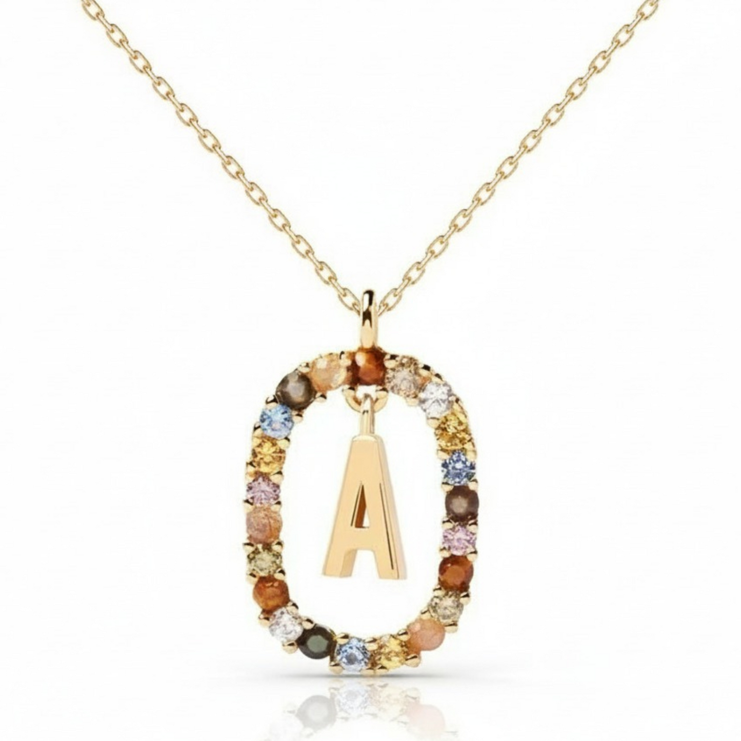 Collana con iniziale "Arcobaleno"