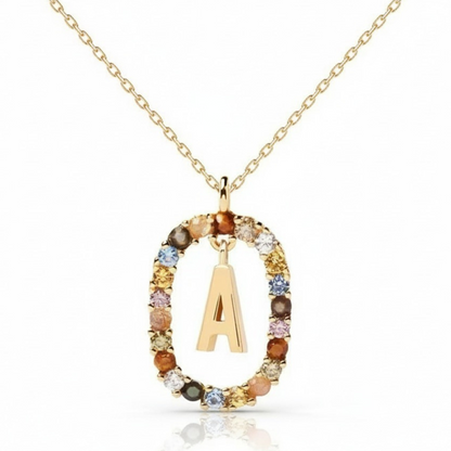 Collana con iniziale "Arcobaleno"