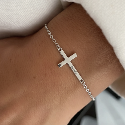 Bracciale con nome "Croce Laterale"