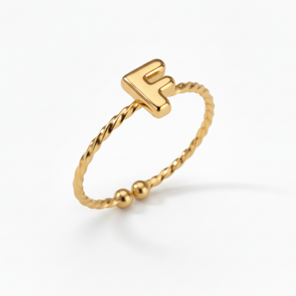 Anello regolabile con iniziale "Minimalista"