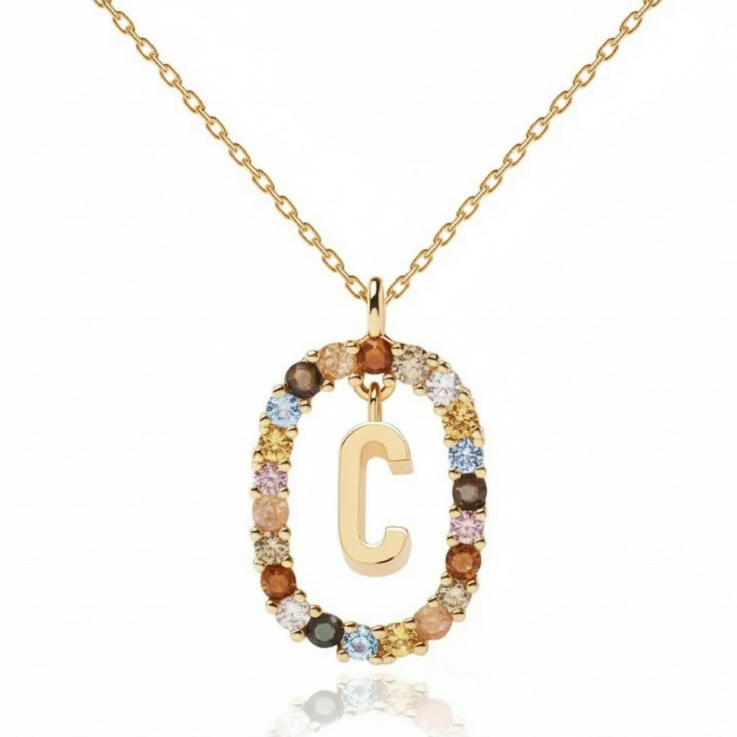 Collana con iniziale "Arcobaleno"