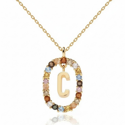Collana con iniziale "Arcobaleno"