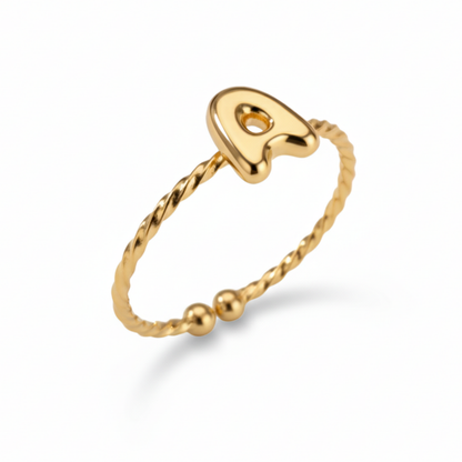 Anello regolabile con iniziale "Minimalista"