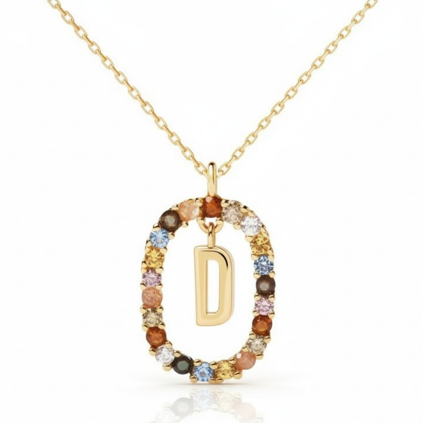 Collana con iniziale "Arcobaleno"