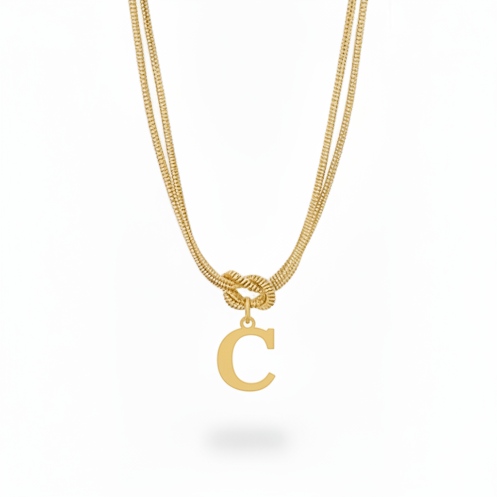 Collana con Iniziale "Nodo Alfabeto"