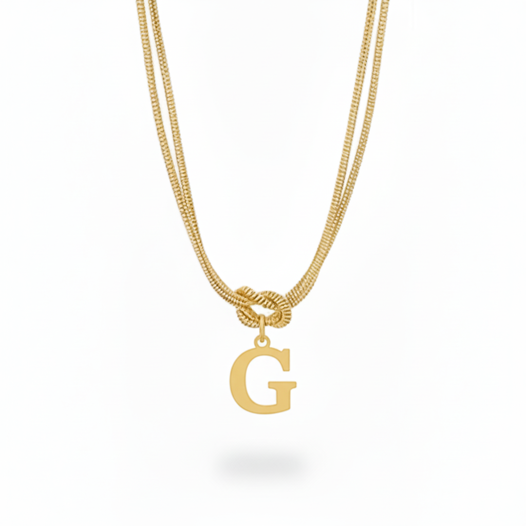 Collana con Iniziale "Nodo Alfabeto"