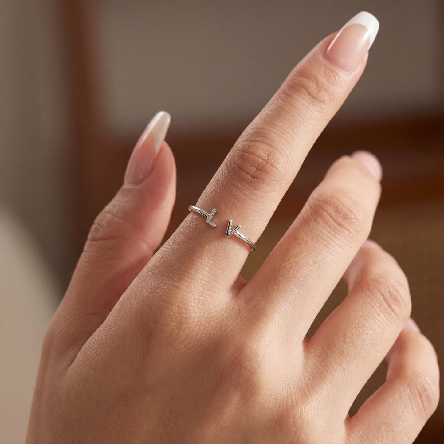 Anello regolabile con iniziale "Doppio Monogramma"