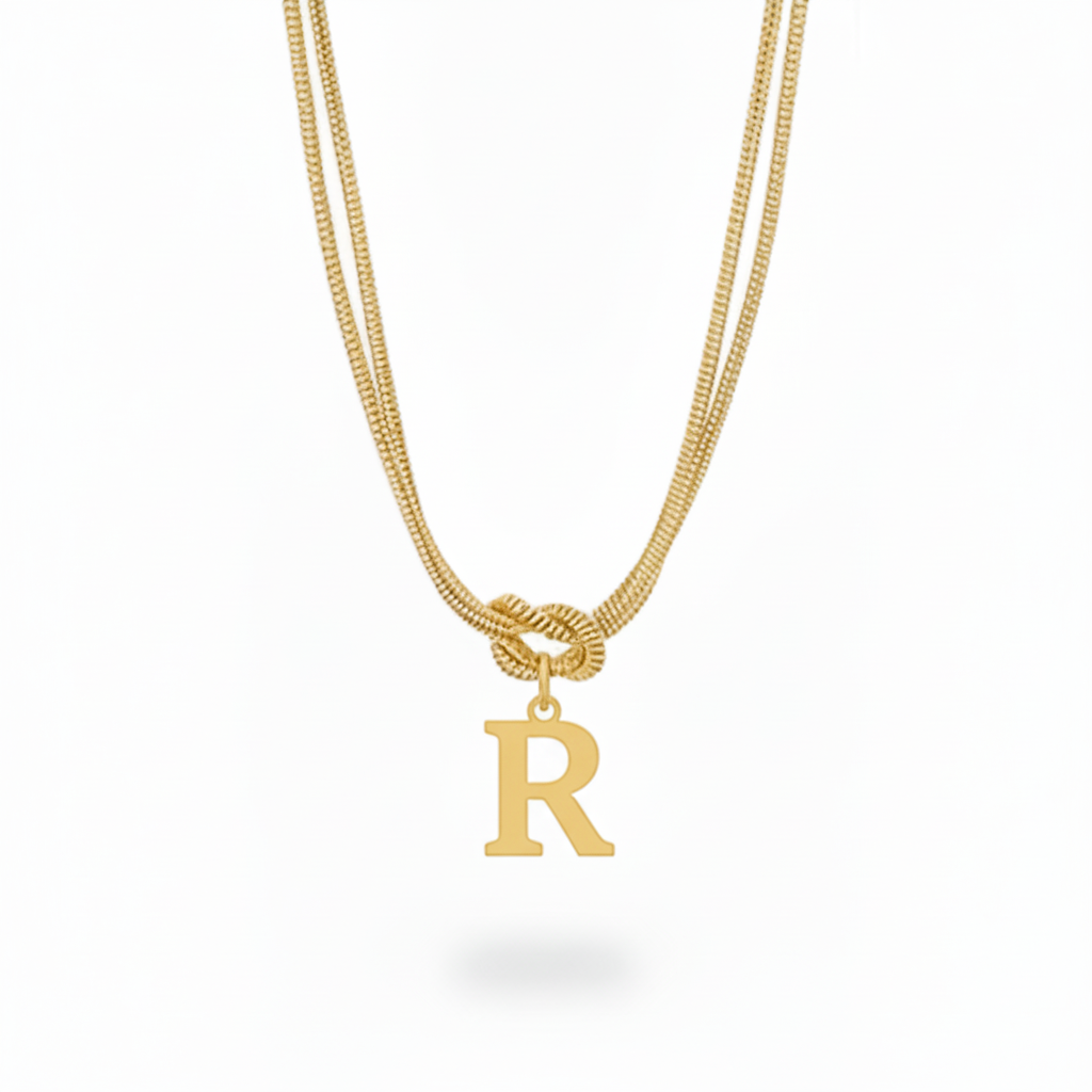 Collana con Iniziale "Nodo Alfabeto"