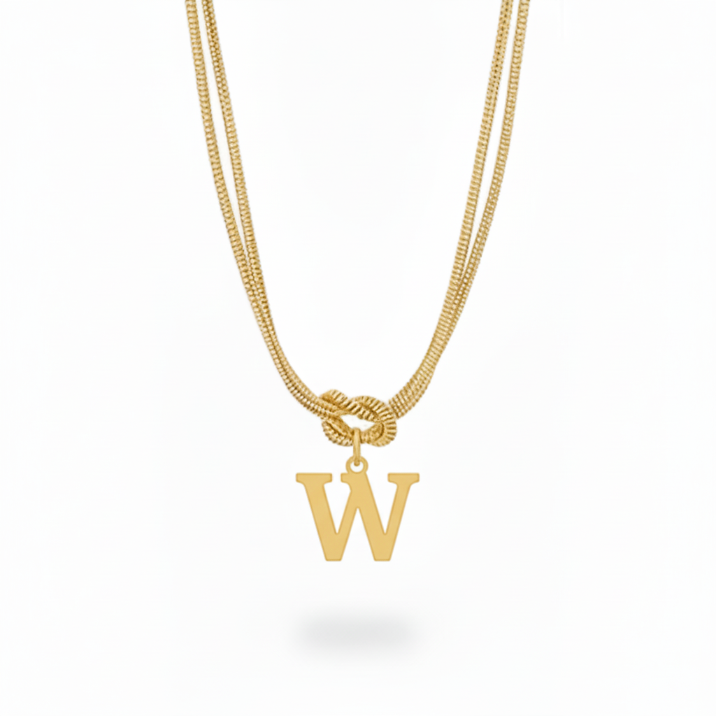 Collana con Iniziale "Nodo Alfabeto"