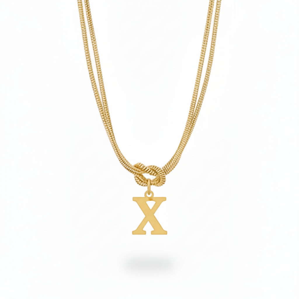 Collana con Iniziale "Nodo Alfabeto"