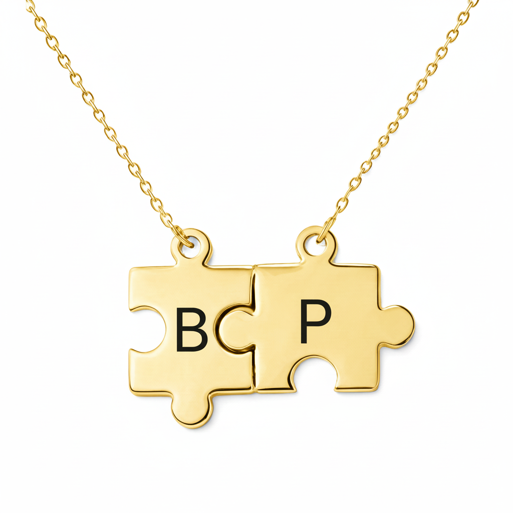 Collana con Iniziale "Puzzle Bond"