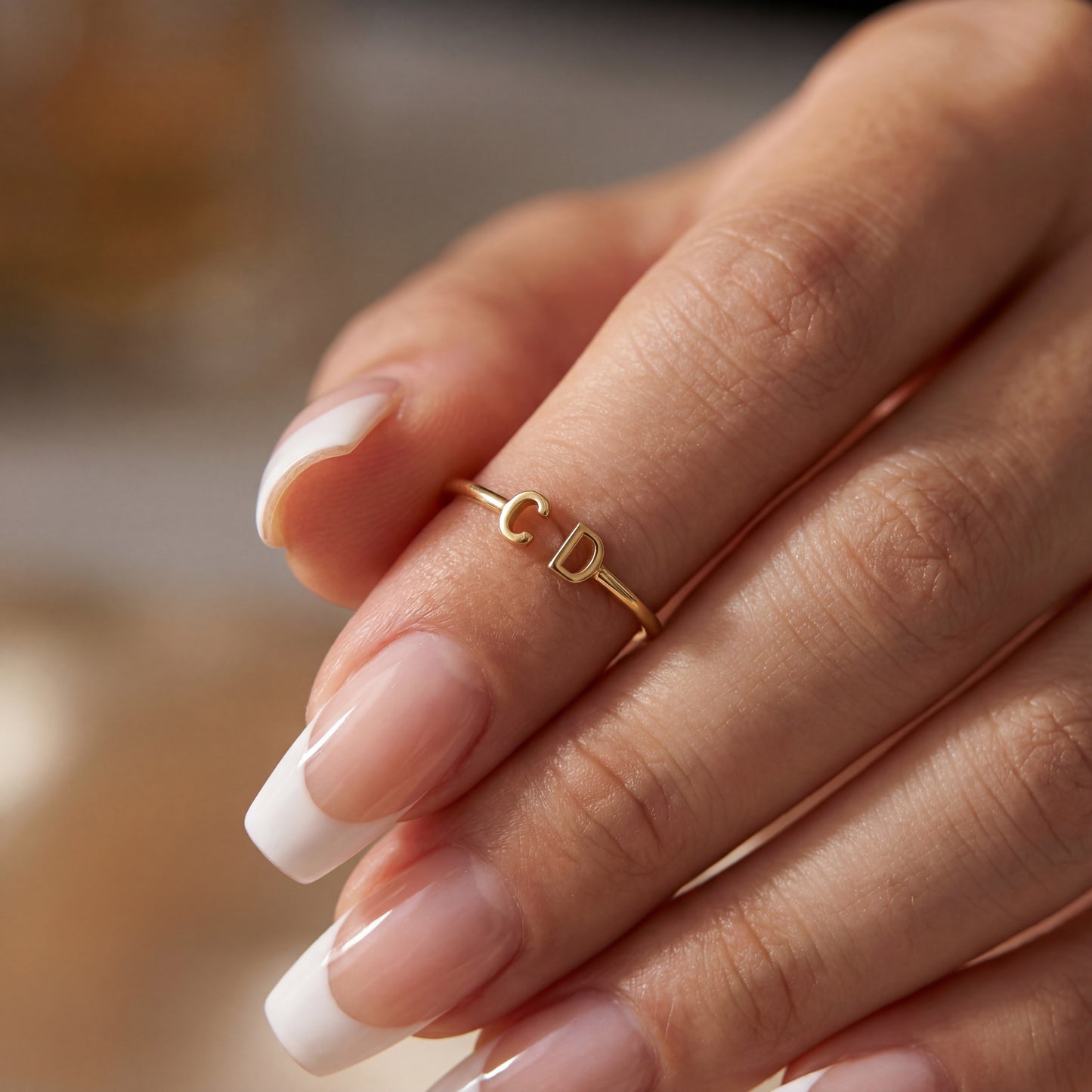 Anello regolabile con iniziale "Doppio Monogramma"