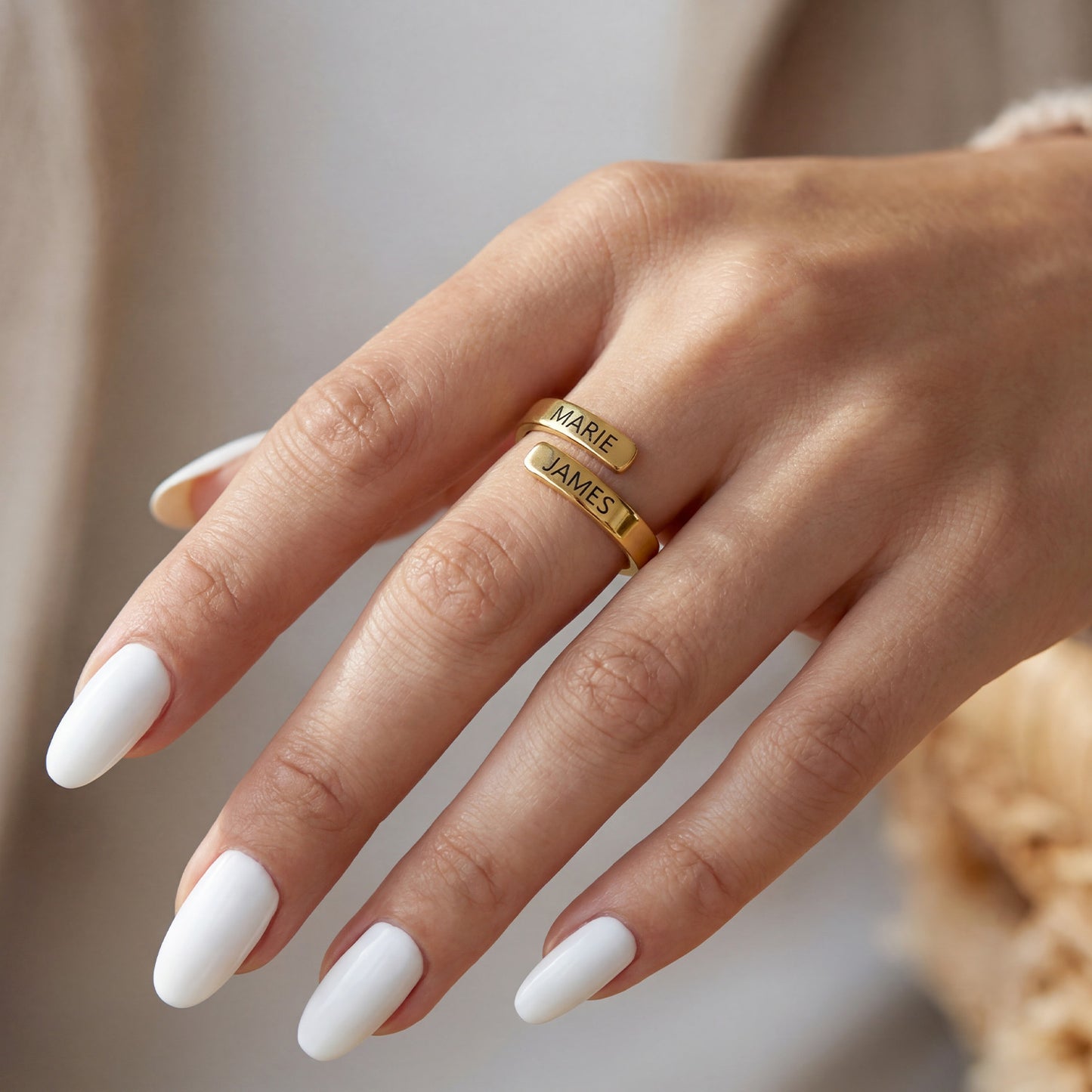 Anello regolabile con iniziali "Anima Doppia"